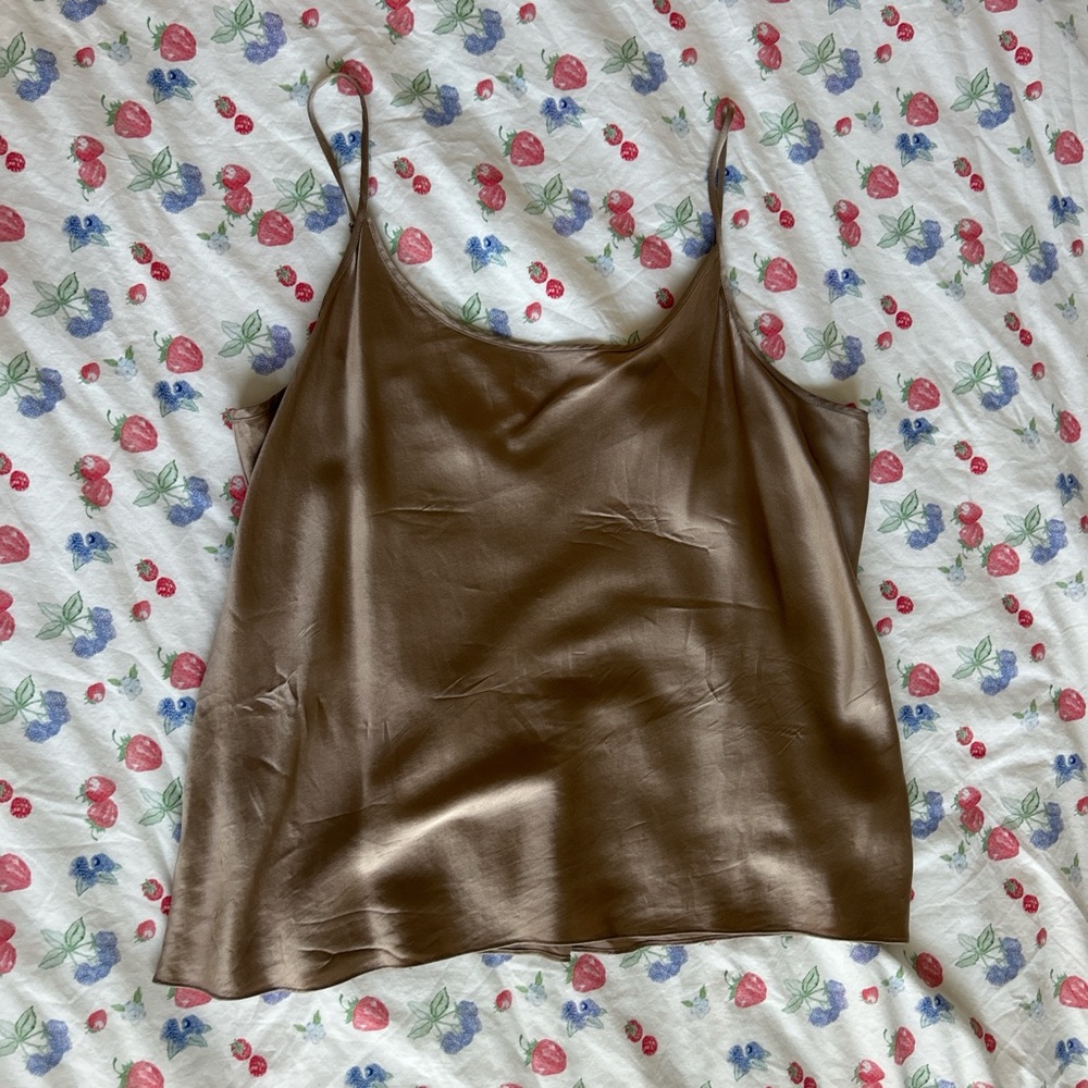 100% silk tan cami
